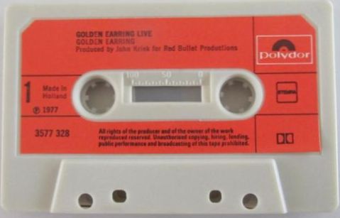 Golden Earring Live 1977 cassette Polydor 3577 328 NL